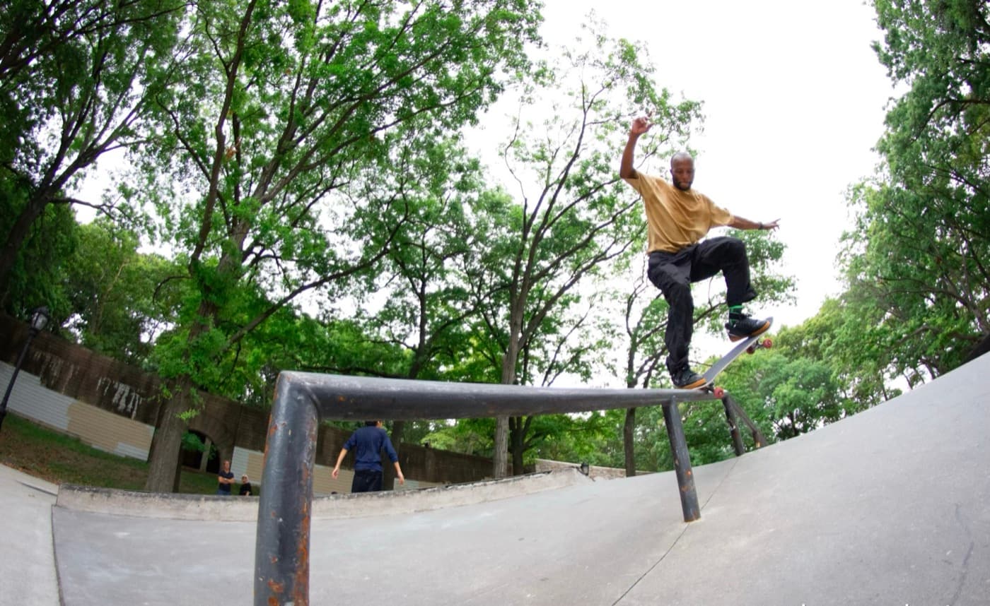 Leon skateboarding behind the biggest challenge quote