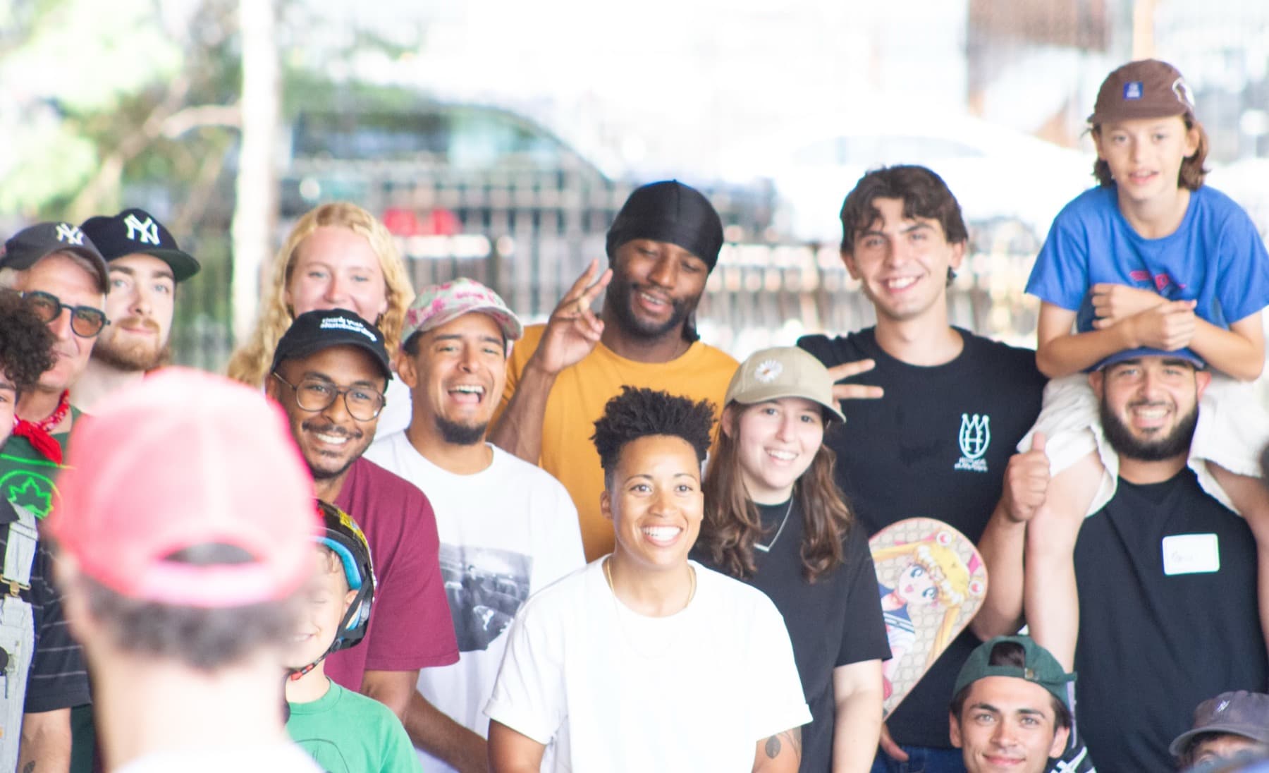 Teenager during a first skateboard lesson in New York
